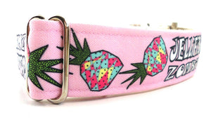 Funky Pineapple Punch Dog Collar {Bubblegum Pink}